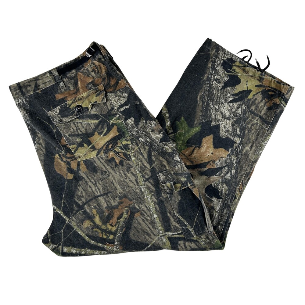 FieldStaff Pants Mens 2XL Mossy Oak Camo Cargo Adjustable Waist Hunting Outdoor